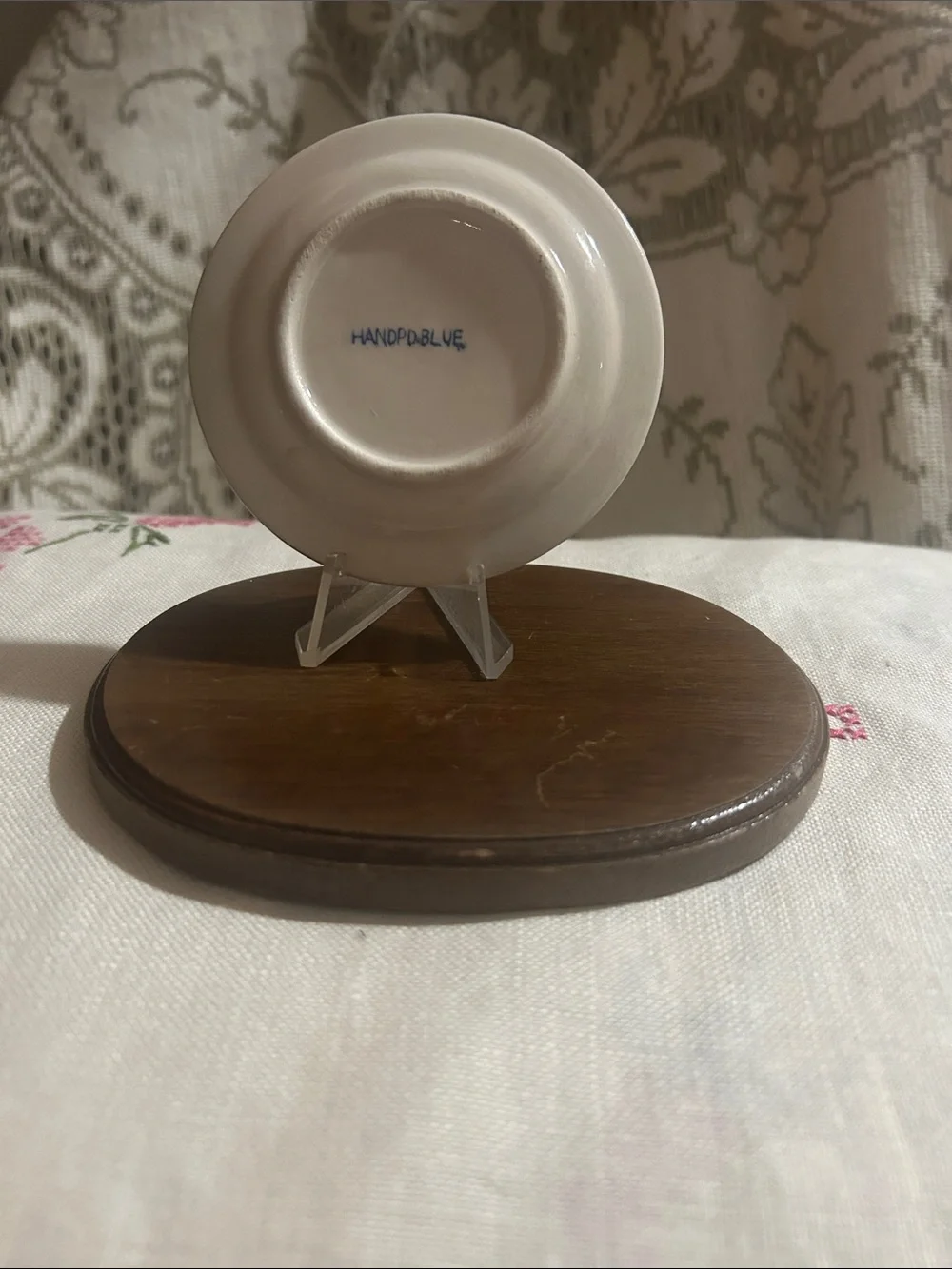 Blue and White Decorative Mini Plate with Windmill Motif
